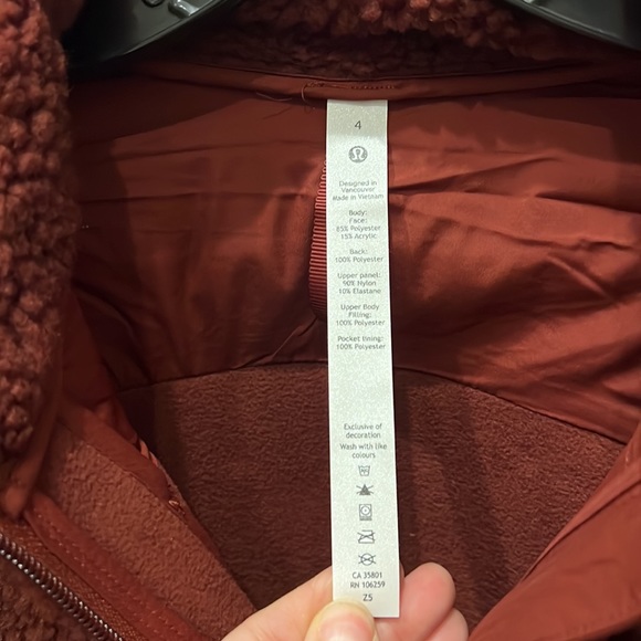 NWOT Lululemon Textured Fleece Full Zip Jacket - Date Brown - Picture 7 of 7
